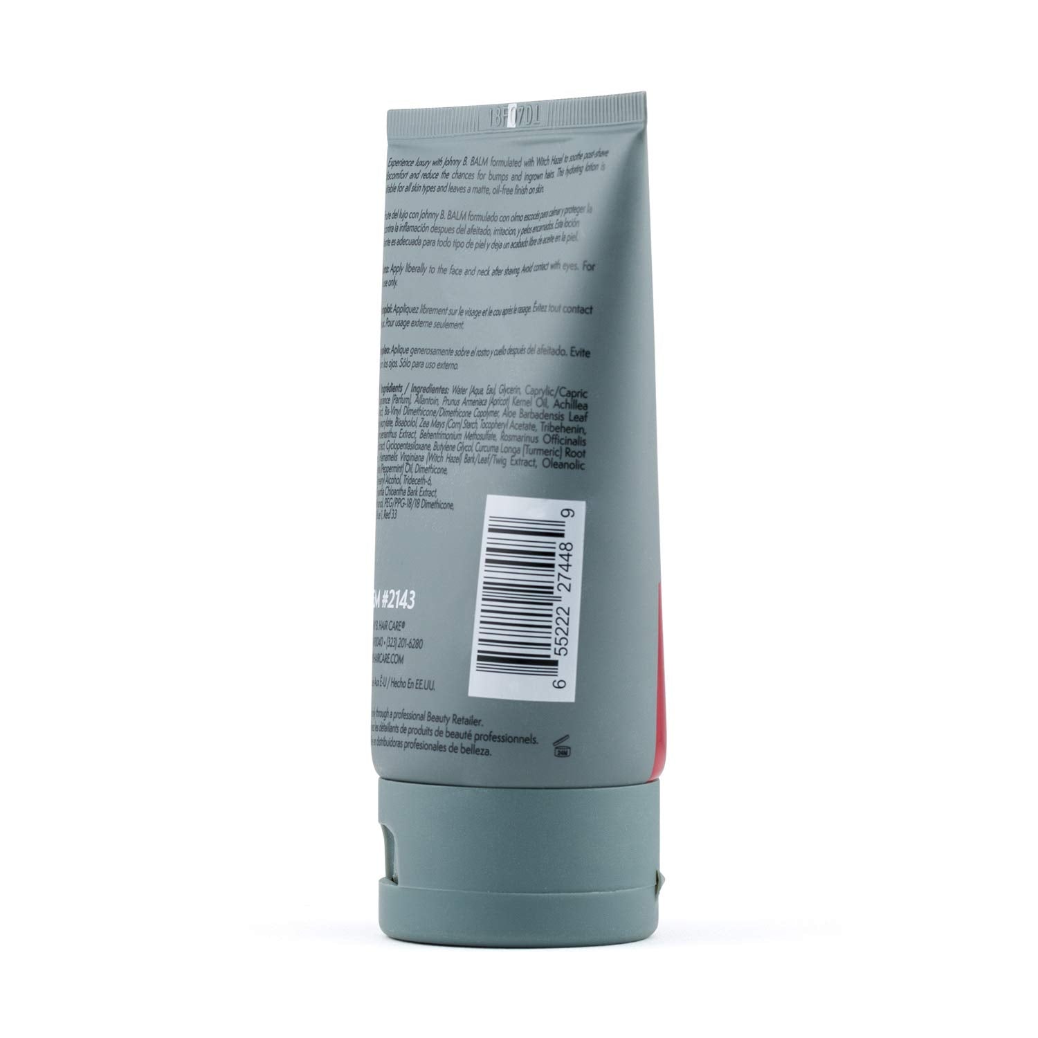 JOHNNY B. Professional Balm After Shave - All-Natural Hydrating Formula, 3.3 oz