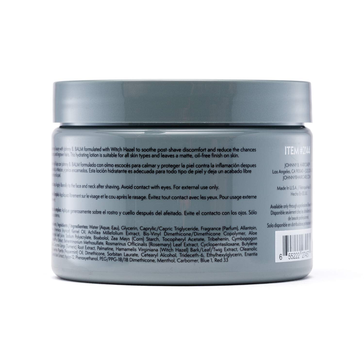 JOHNNY B. Professional Balm After Shave – All-Natural Hydrating, 12 oz