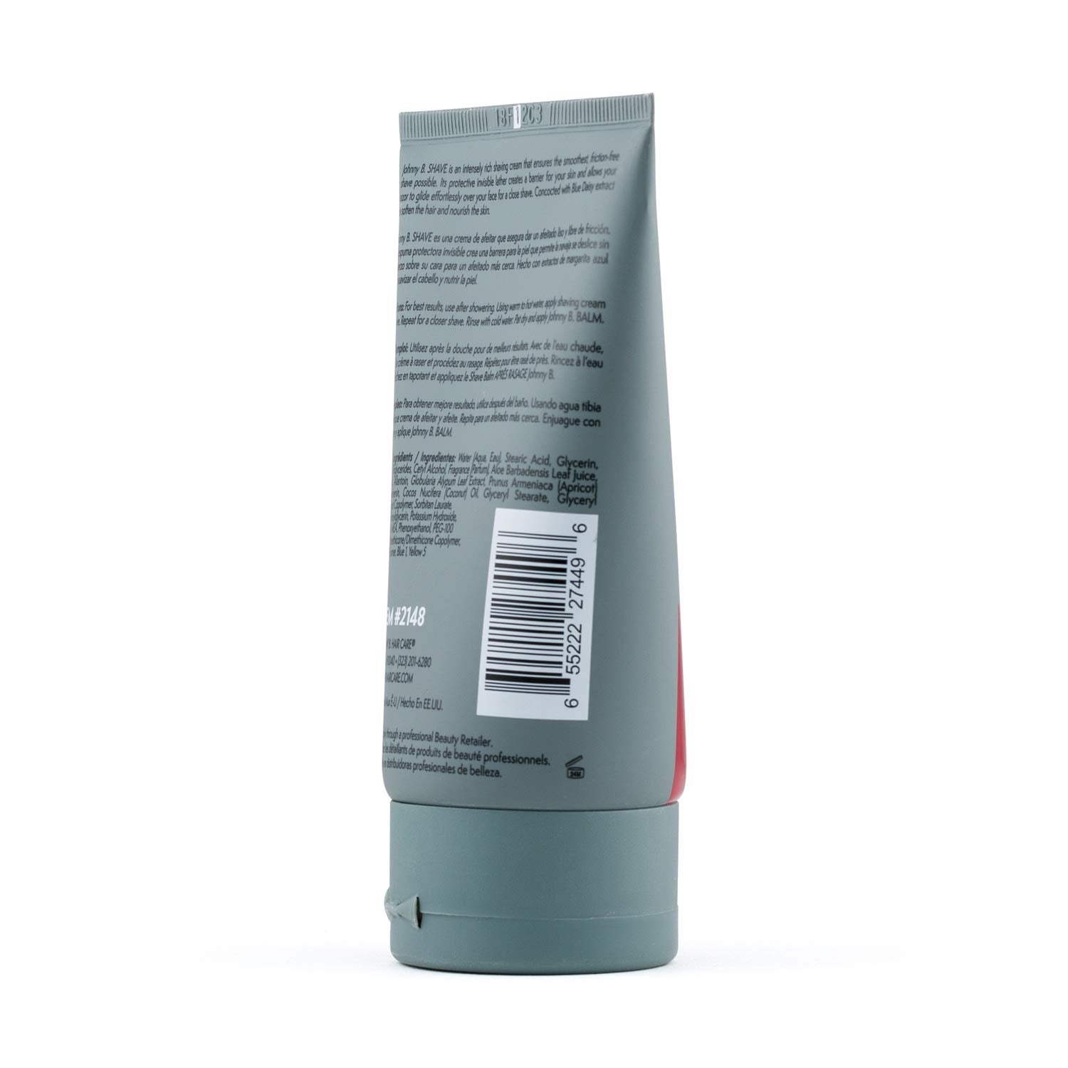 JOHNNY B. Professional Men's Shave Cream Tube 3.3 oz | Barbershop-Quality Shaving & Skin Conditioning