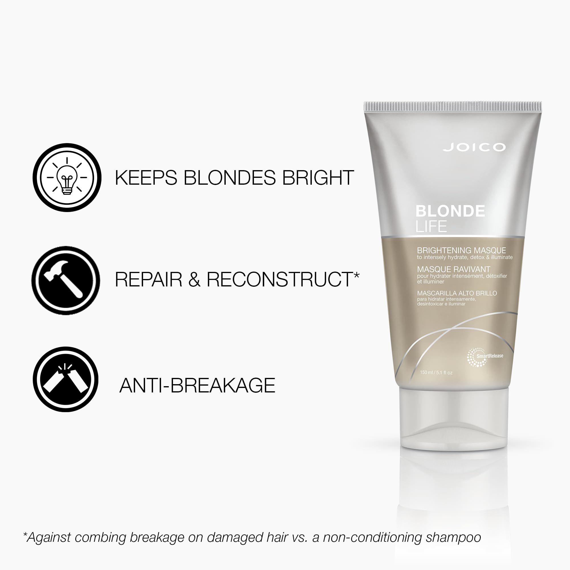 Joico Blonde Life Brightening Masque | 2-Pack Instant Hydration for Blonde Hair