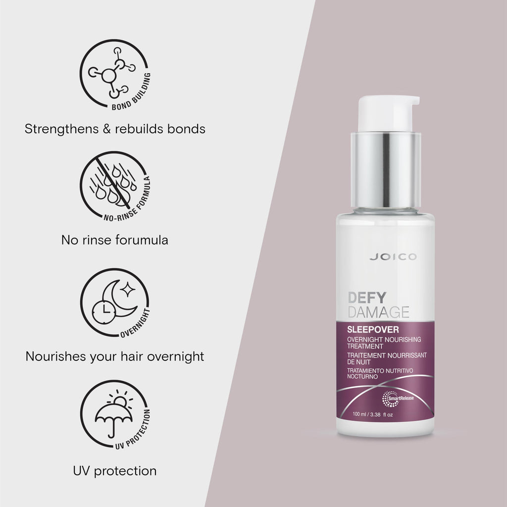 Joico Defy Damage Sleepover – Overnight Nourishing No-Rinse Bond Strength (2 Pack)