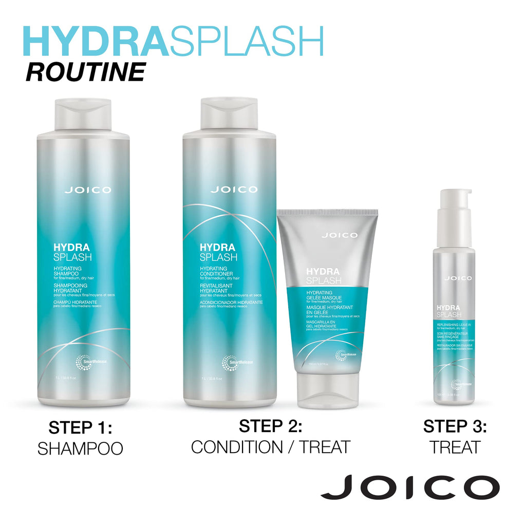 Joico HydraSplash Hydrating Shampoo & Conditioner Set for Fine Hair – 33.8 oz Each