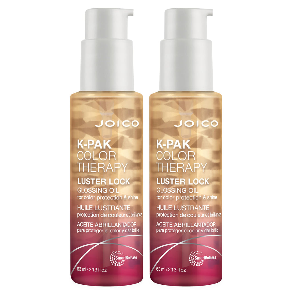 Joico K-PAK Color Therapy Luster Lock Glossing Oil – Color Protection, Shine & Frizz Control (2 x 3.4 oz)