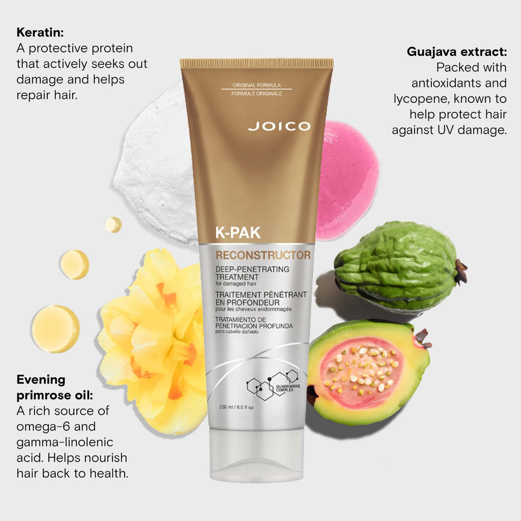 Joico K-PAK Reconstructor Deep-Penetrating Treatment — Repair & Strengthen Damaged Hair (Pack of 2, 8.5 oz each)