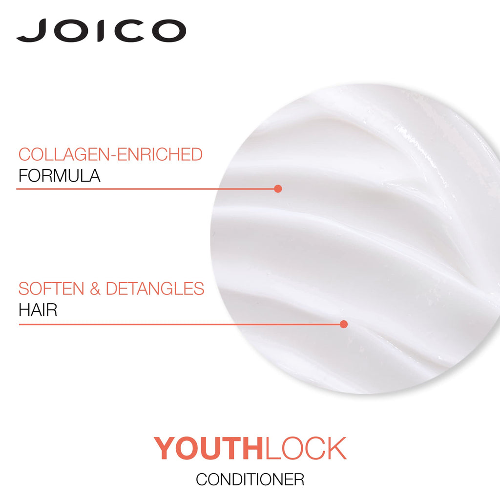 Joico YouthLock Shampoo & Conditioner Set with Collagen – Sulfate-Free, Frizz & Breakage Protection (10.1 oz x 2)