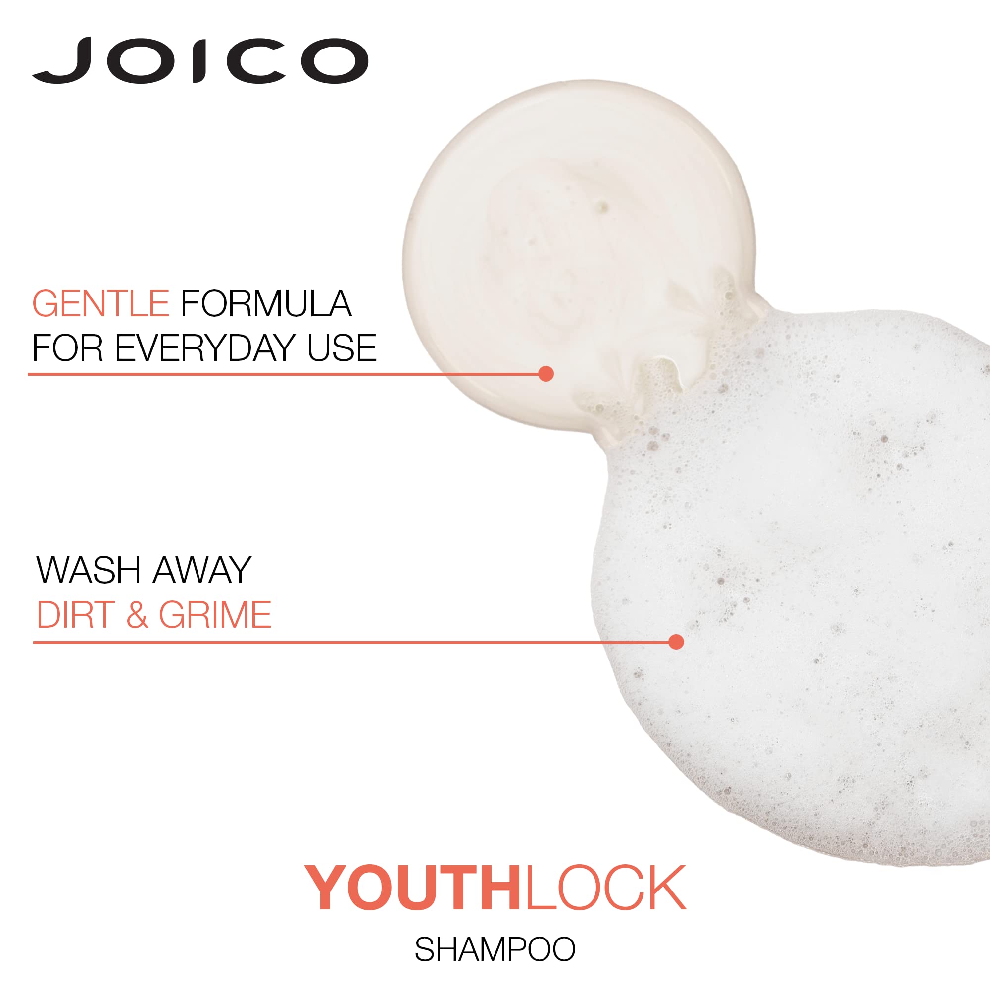 Joico YouthLock Shampoo & Conditioner Set with Collagen – Sulfate-Free, Frizz & Breakage Protection (10.1 oz x 2)