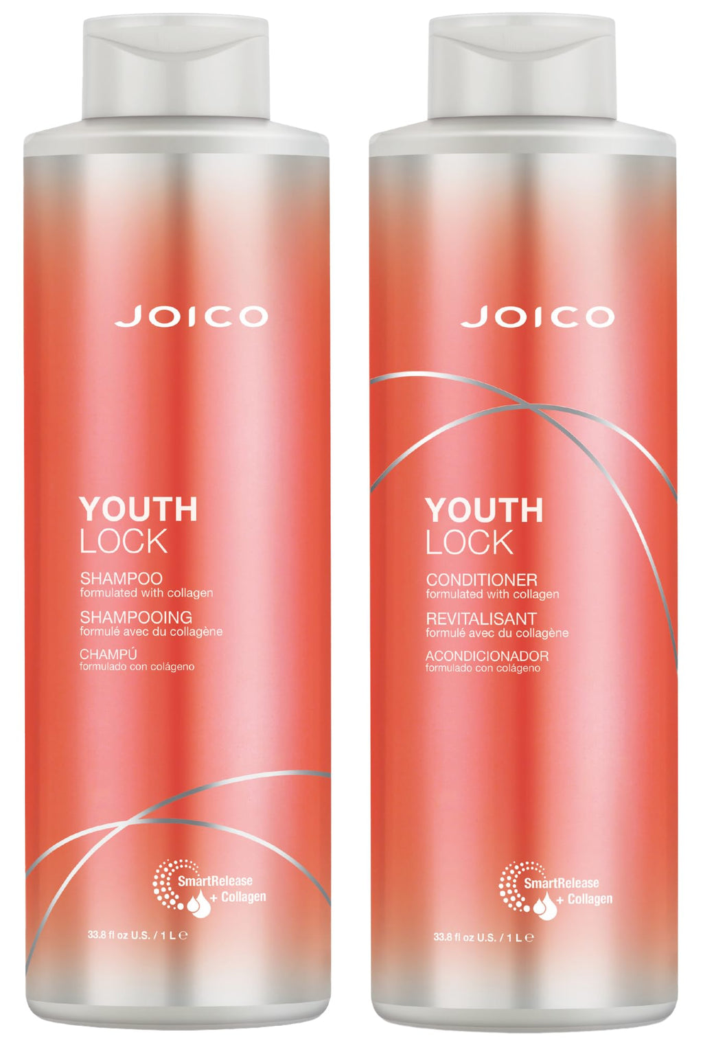 Joico YouthLock Shampoo & Conditioner with Collagen – SLS/SLES Free (33.8 oz x2)