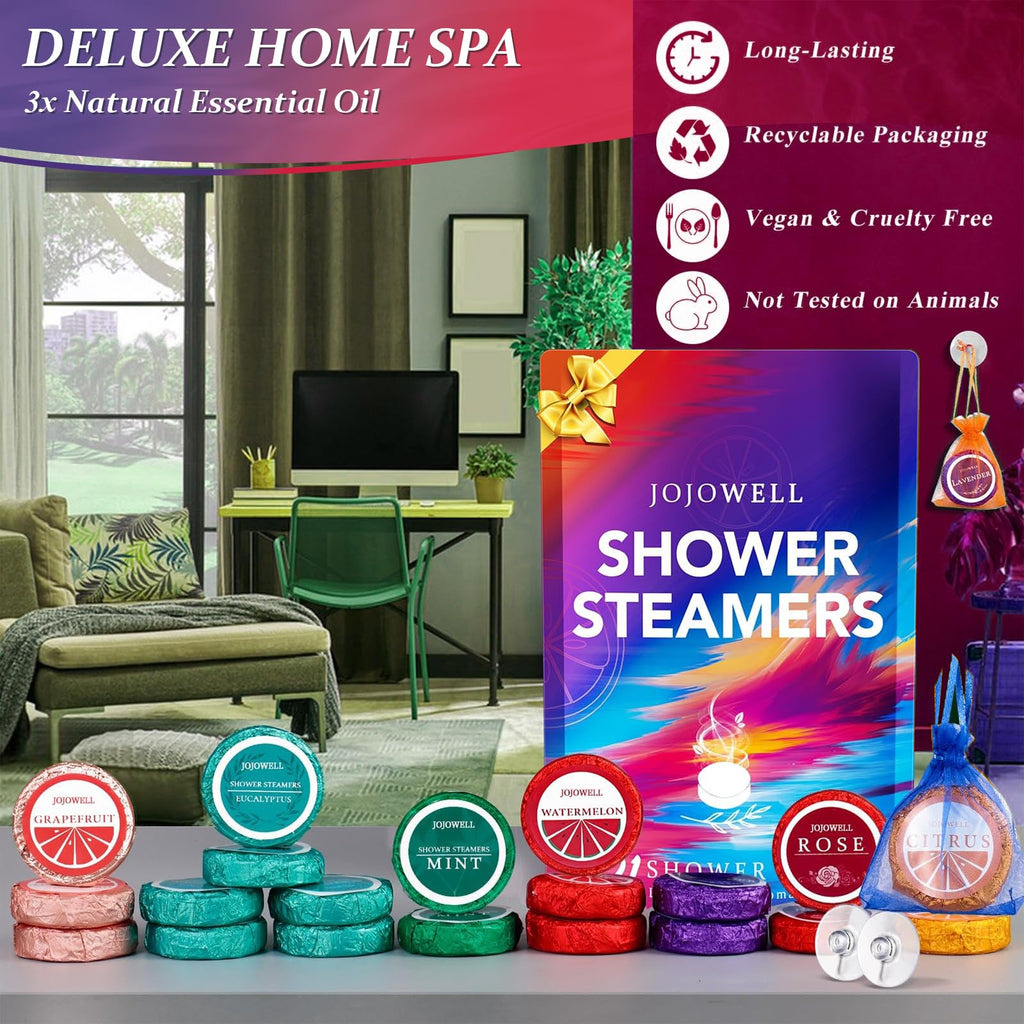 JoJowell Shower Steamers Aromatherapy – 21-Piece Gift Set for Her | Valentines, Birthday, Self-Care