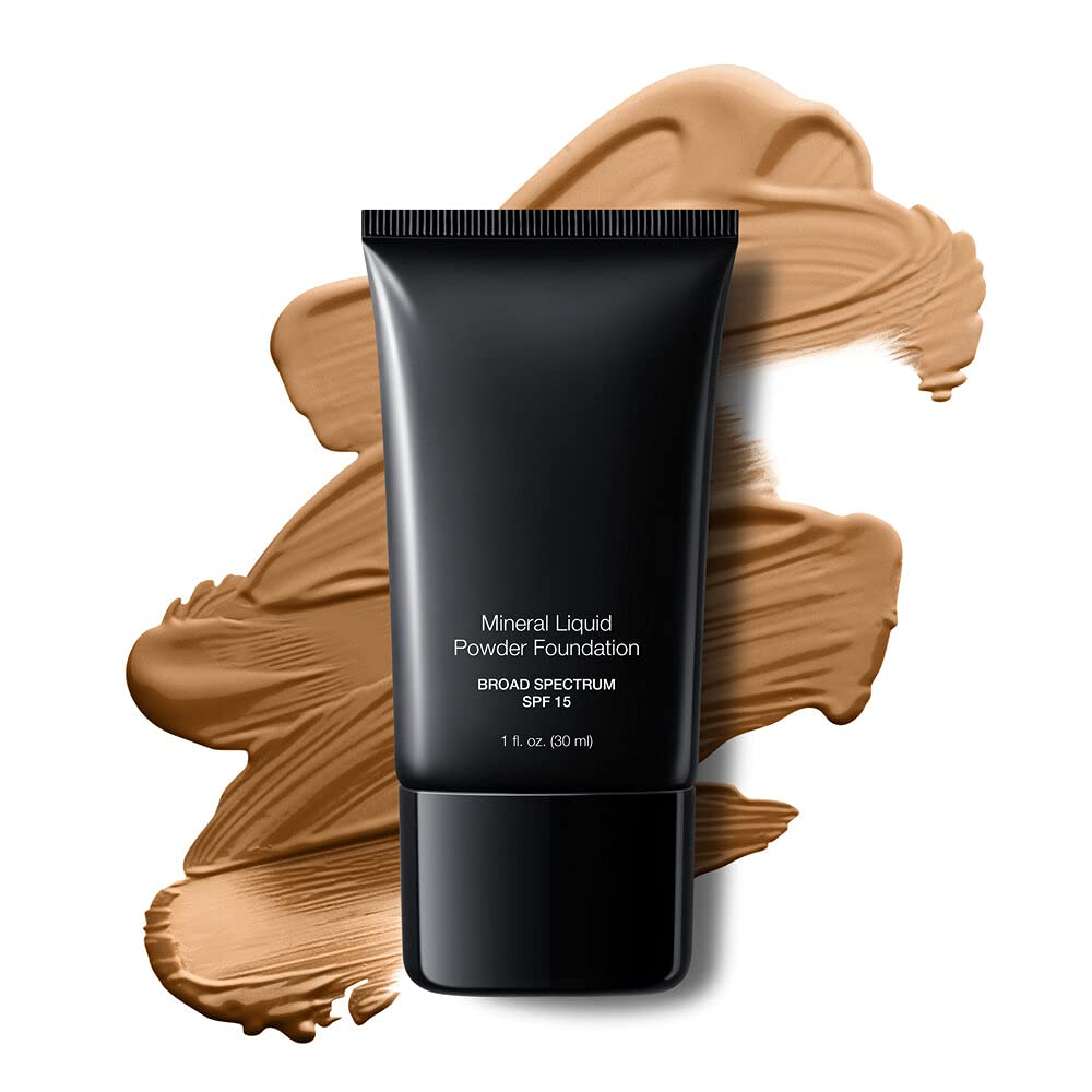 Jolie Mineral Liquid Powder Foundation SPF 15 | 1 Fl Oz | Hypoallergenic for All Skin Types – Warm Nude