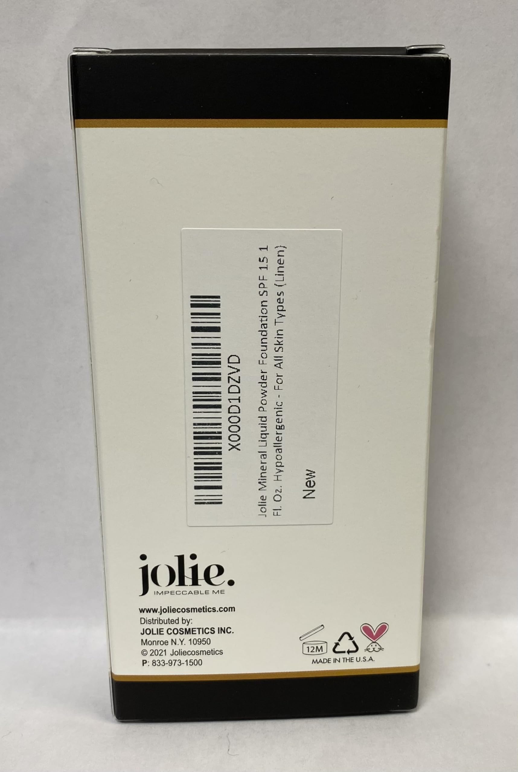 Jolie Mineral Liquid Powder Foundation SPF 15 | Hypoallergenic, Oil-Free, All Skin Types | 1 Fl Oz