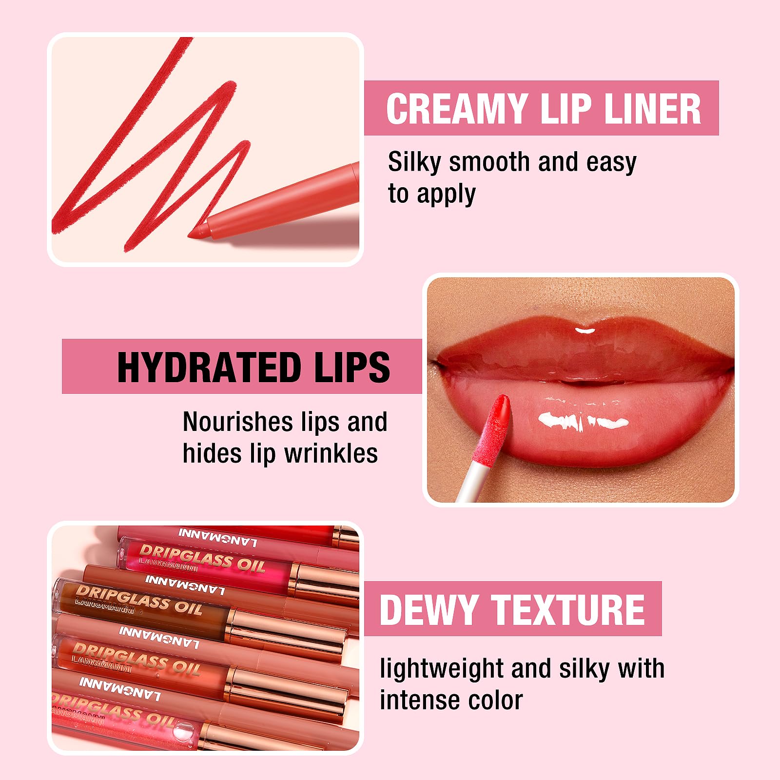 Jolilab Matte Lip Liner Lip Oil Set – 12 Colors, Hydrating, Long-Lasting & Cruelty-Free
