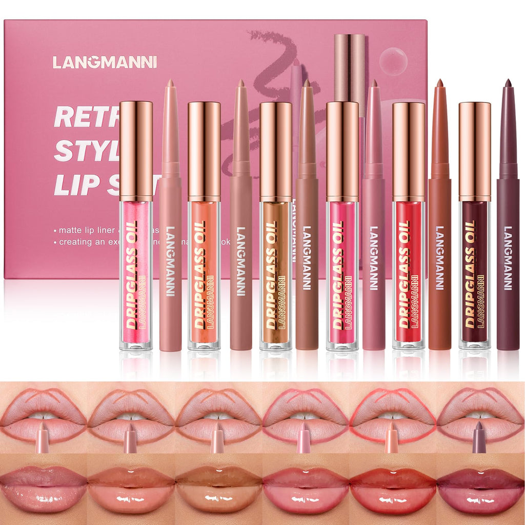 Jolilab Matte Lip Liner Lip Oil Set – 12 Colors, Hydrating, Long-Lasting & Cruelty-Free
