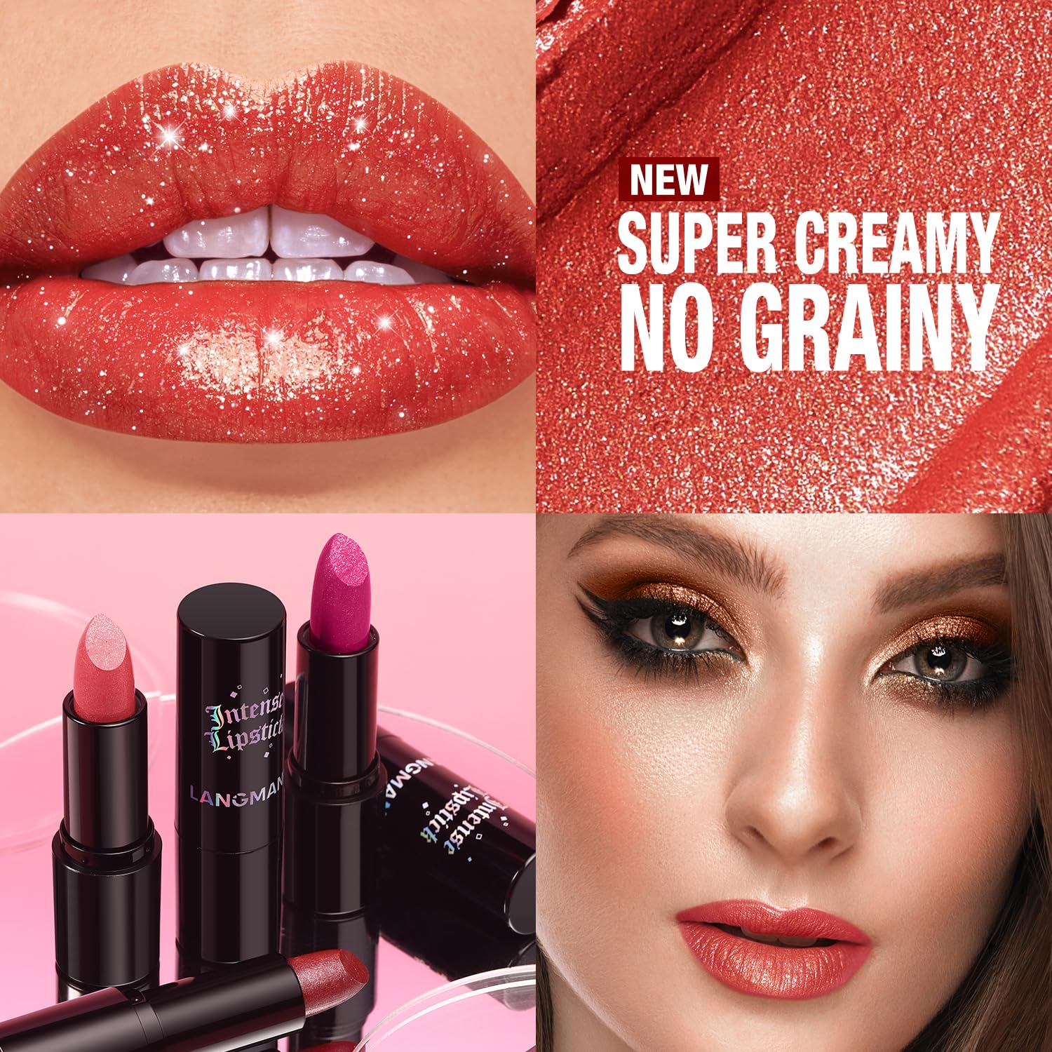 Jolilab Sparkling Lip Gloss – Long-Lasting Waterproof Glitter Lip Gloss for Women
