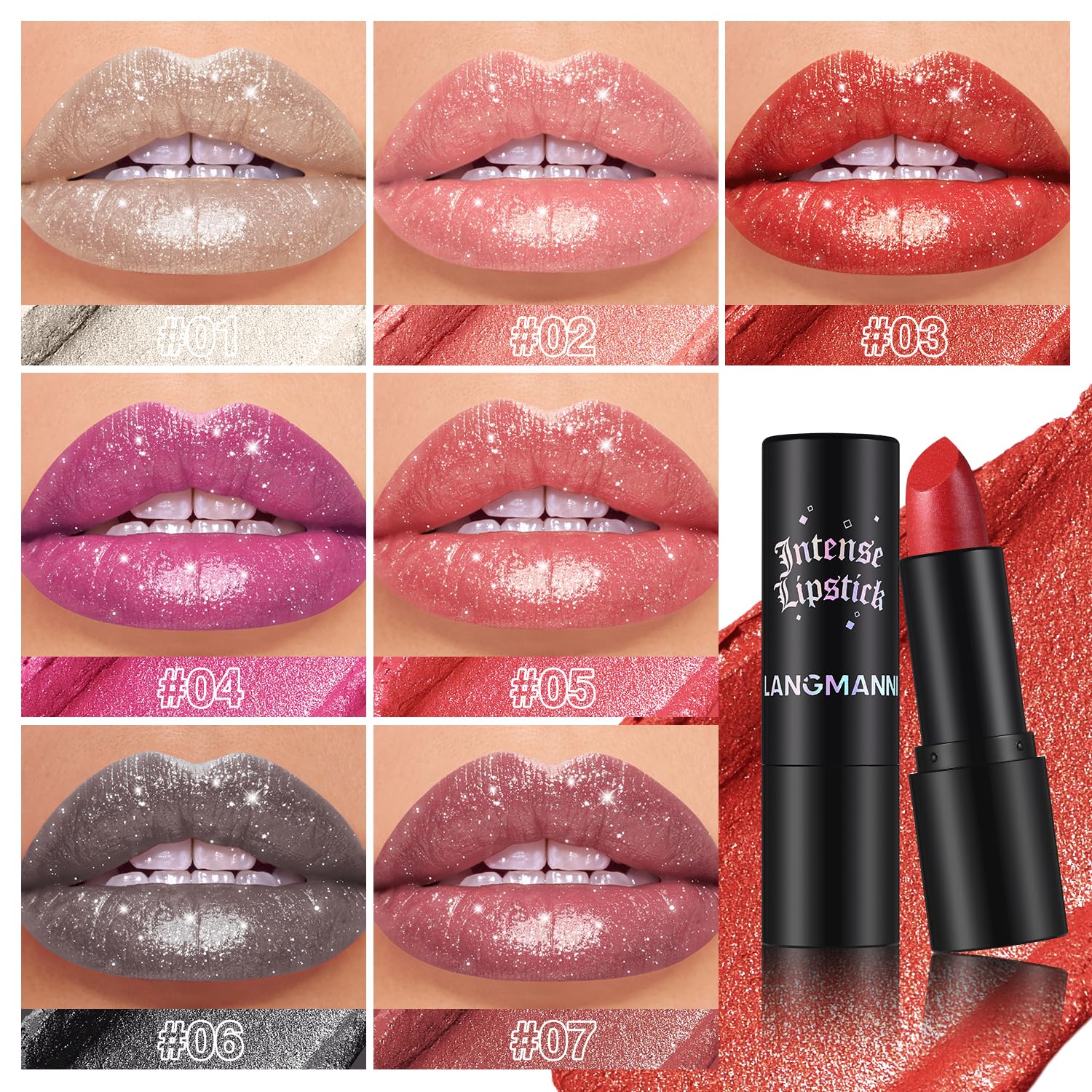 Jolilab Sparkling Lip Gloss – Long-Lasting Waterproof Glitter Lip Gloss for Women