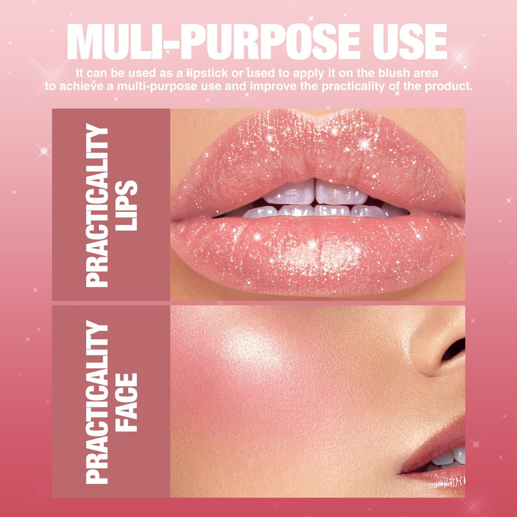 Jolilab Sparkling Lip Gloss – Long-Lasting Waterproof Glitter Lip Gloss for Women