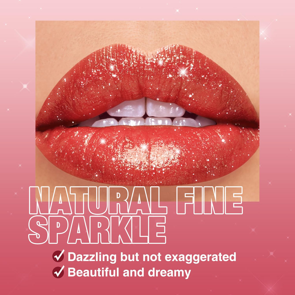 Jolilab Sparkling Lip Gloss – Long-Lasting Waterproof Glitter Lip Gloss for Women