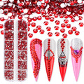 Jollin 3600pcs Flatback Rhinestones – Glass Nail Art Charms (SS4–SS12) Siam Box