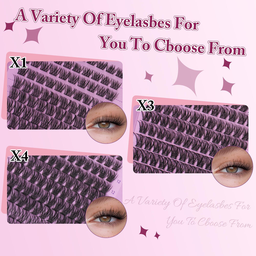 M J JOMAY Lash Clusters Kit – DIY Wispy Lashes, D Curl 10-18mm, Waterproof Hold