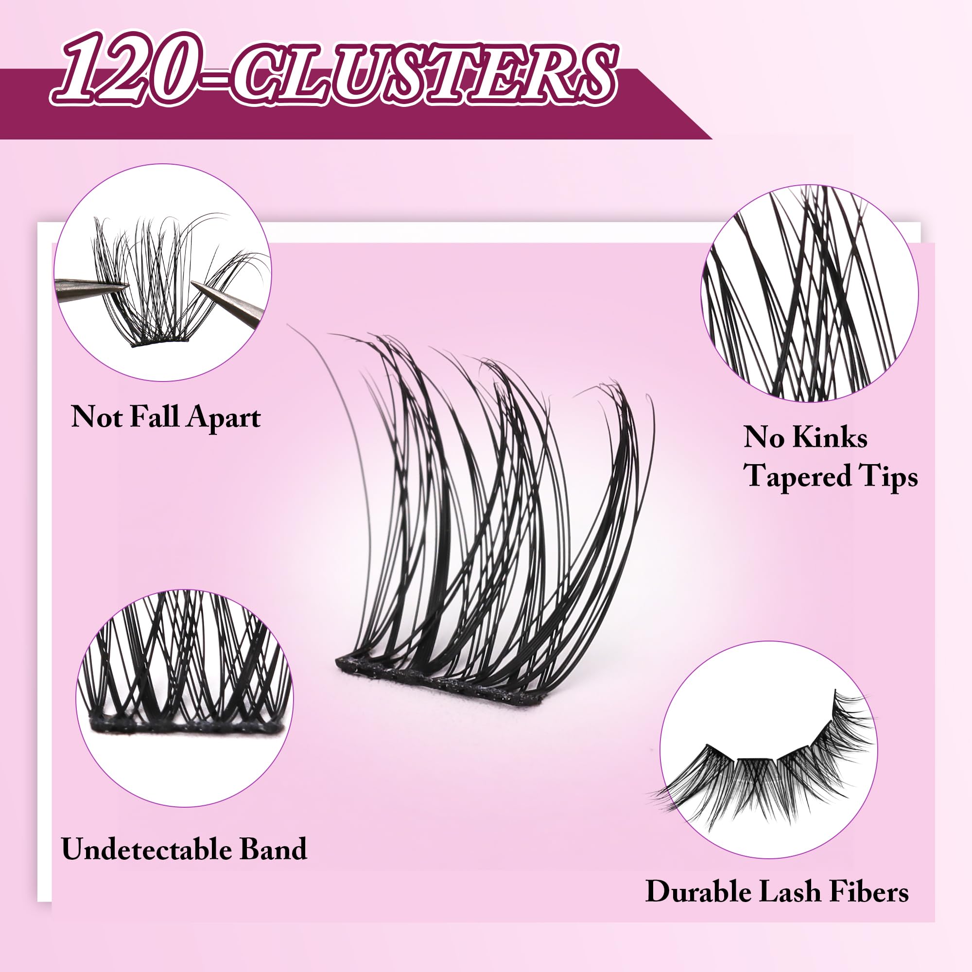 M J JOMAY Lash Clusters Kit – DIY Wispy Lashes, D Curl 10-18mm, Waterproof Hold