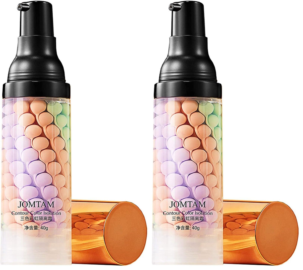 JOMTAM Contour Multi-Color Pink Green Purple Primer – Isolation, Hydration, 40g (2-pack)