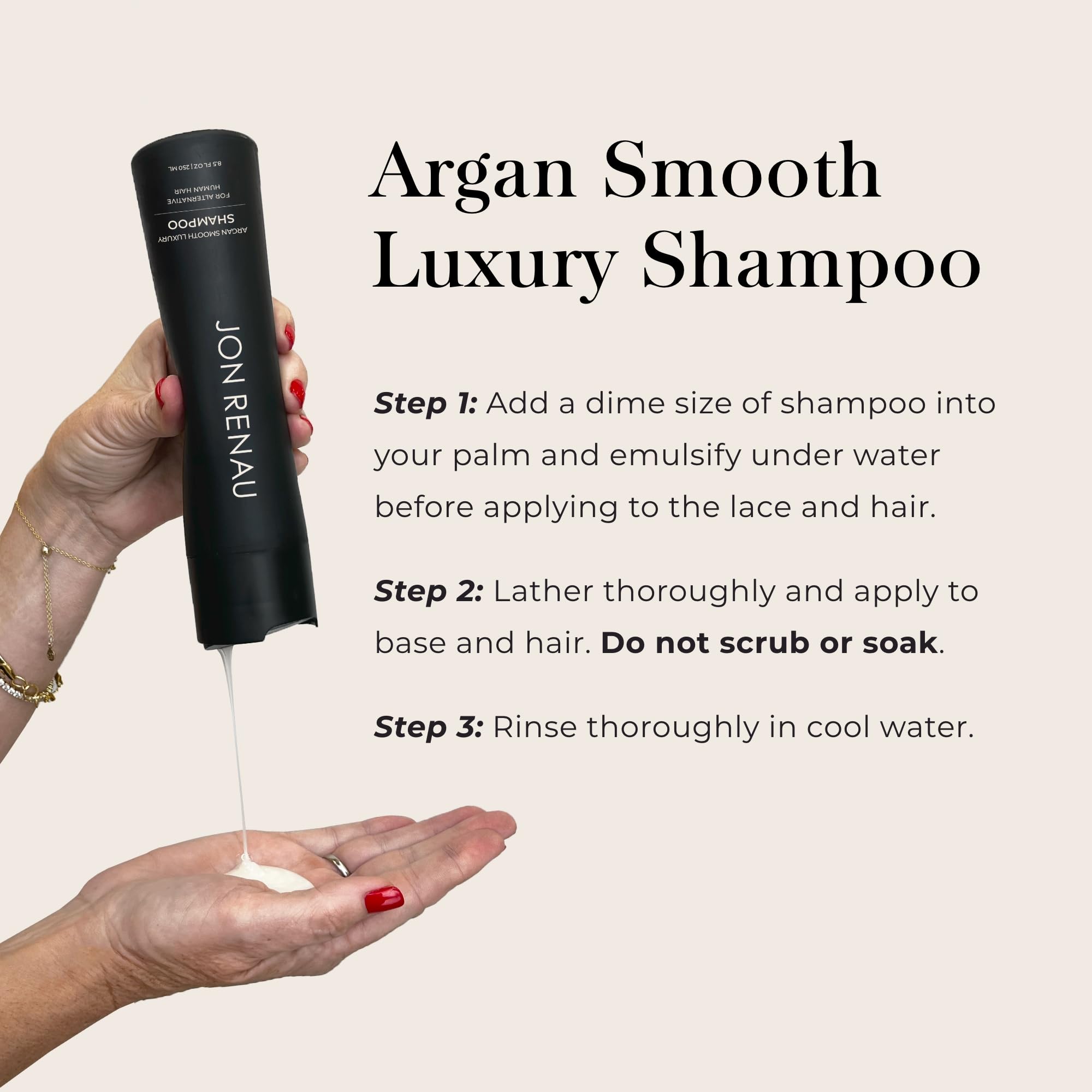 Jon Renau Argan Smooth Luxury Shampoo – Gentle Hydrating Cleanser for Wigs