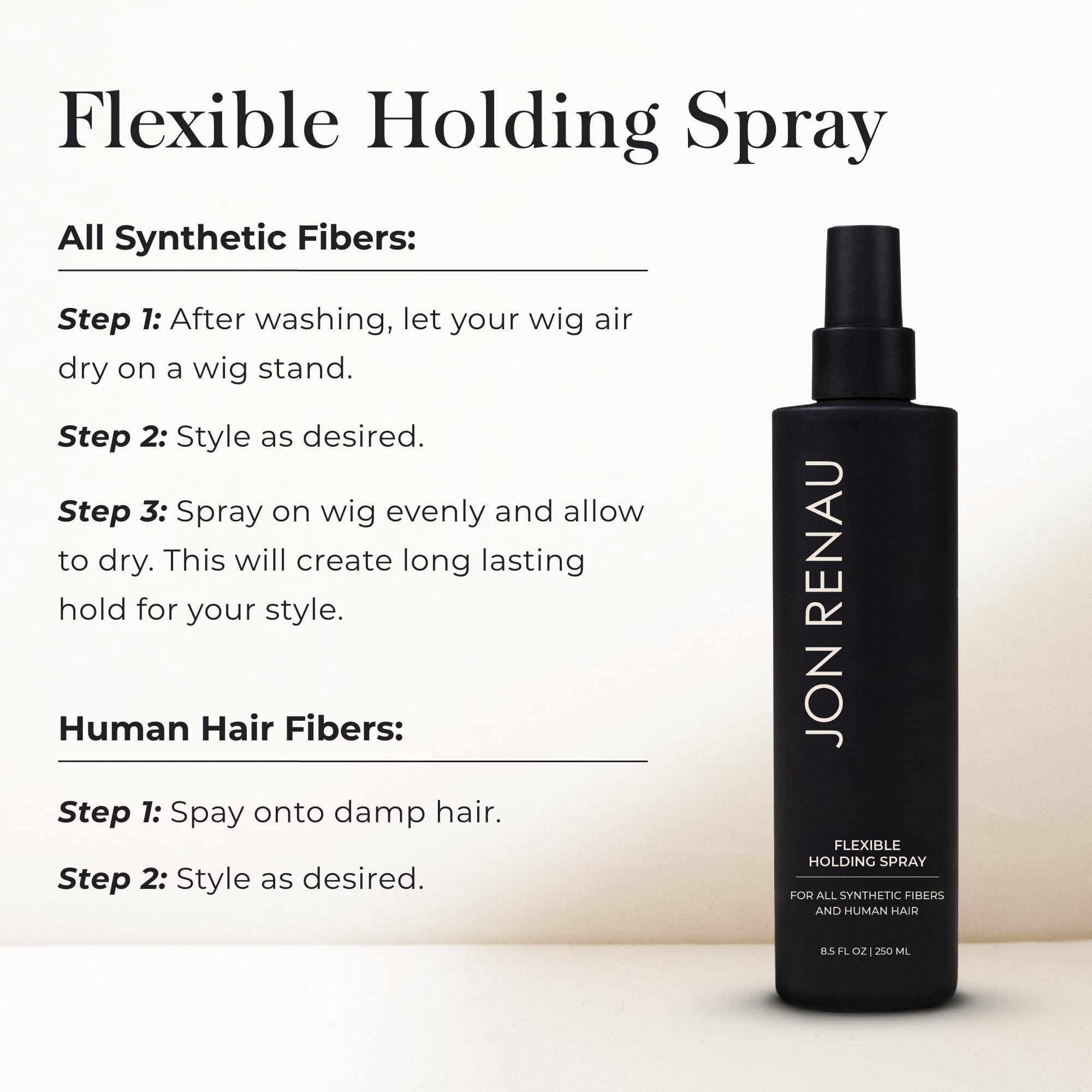 Jon Renau Flexible Holding Spray — Buildable Hold for Human Hair & Synthetic Wigs (Paraben & Sulfate Free)