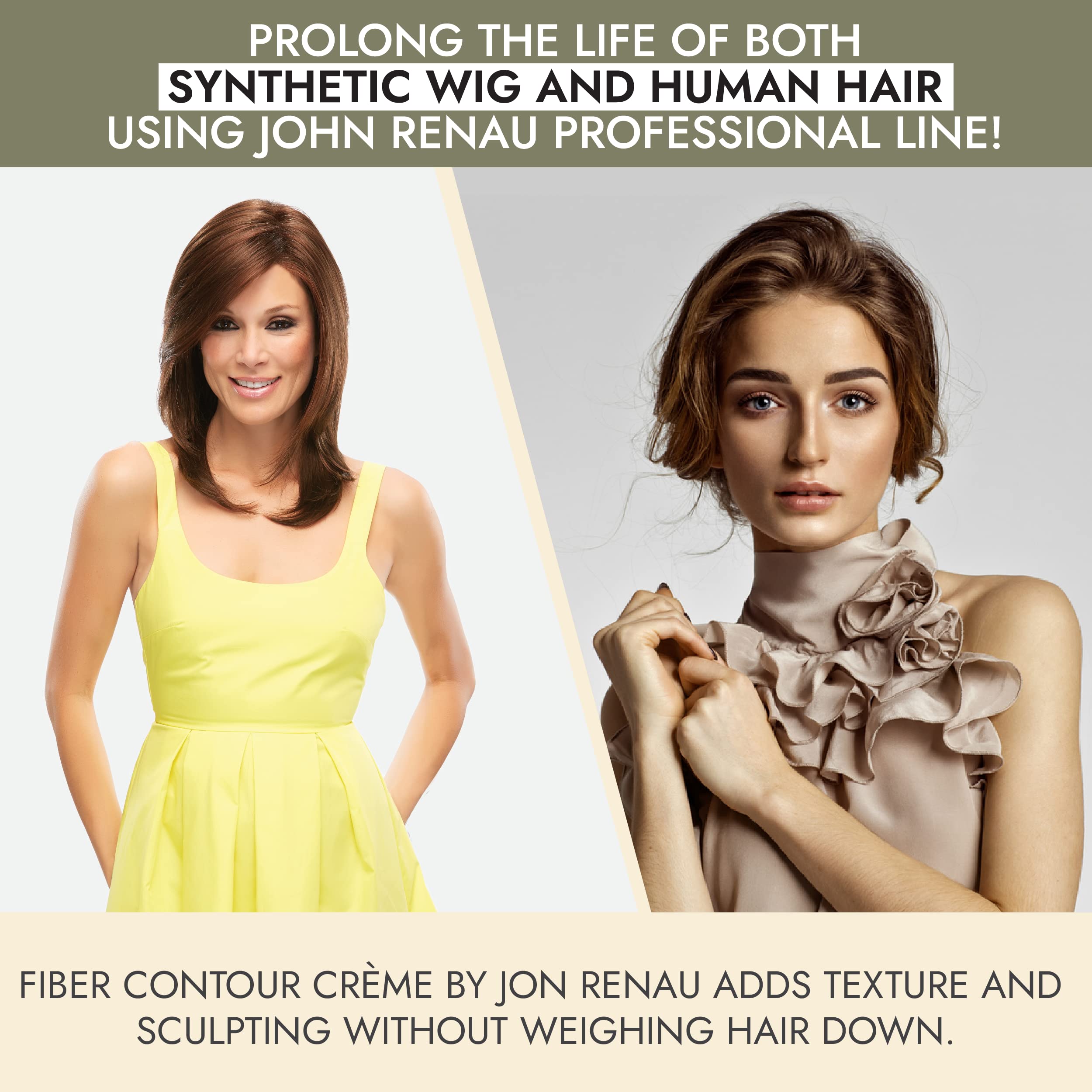 Jon Renau Piece Out Contour Fiber Crème – Wig Styling Cream, 2 oz