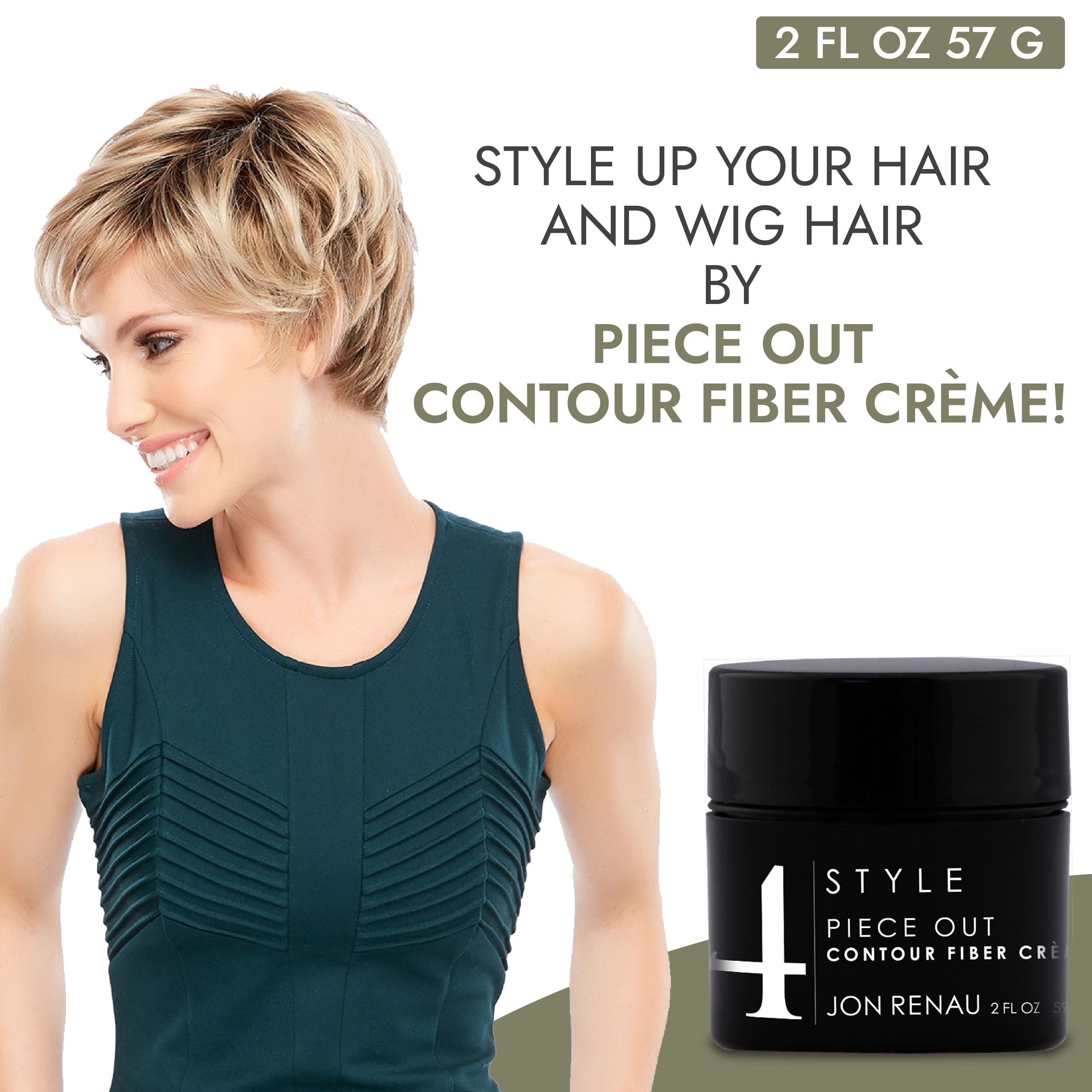 Jon Renau Piece Out Contour Fiber Crème – Wig Styling Cream, 2 oz