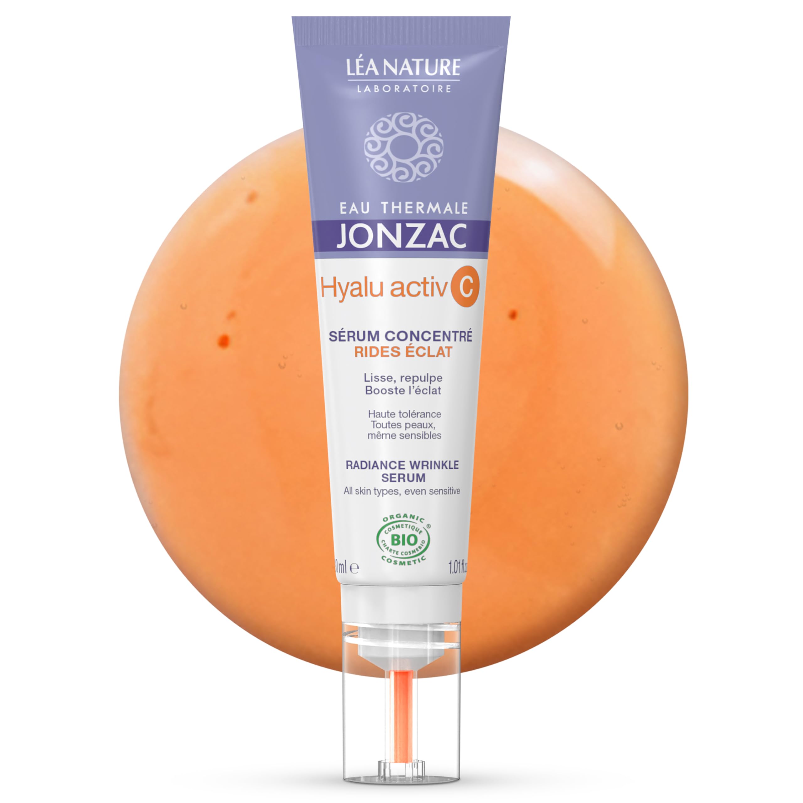 JONZAC Eau Thermale Hyalu Activ C Serum – Vitamin C 5x More Stable + Hyaluronic Acid for Face & Eyes