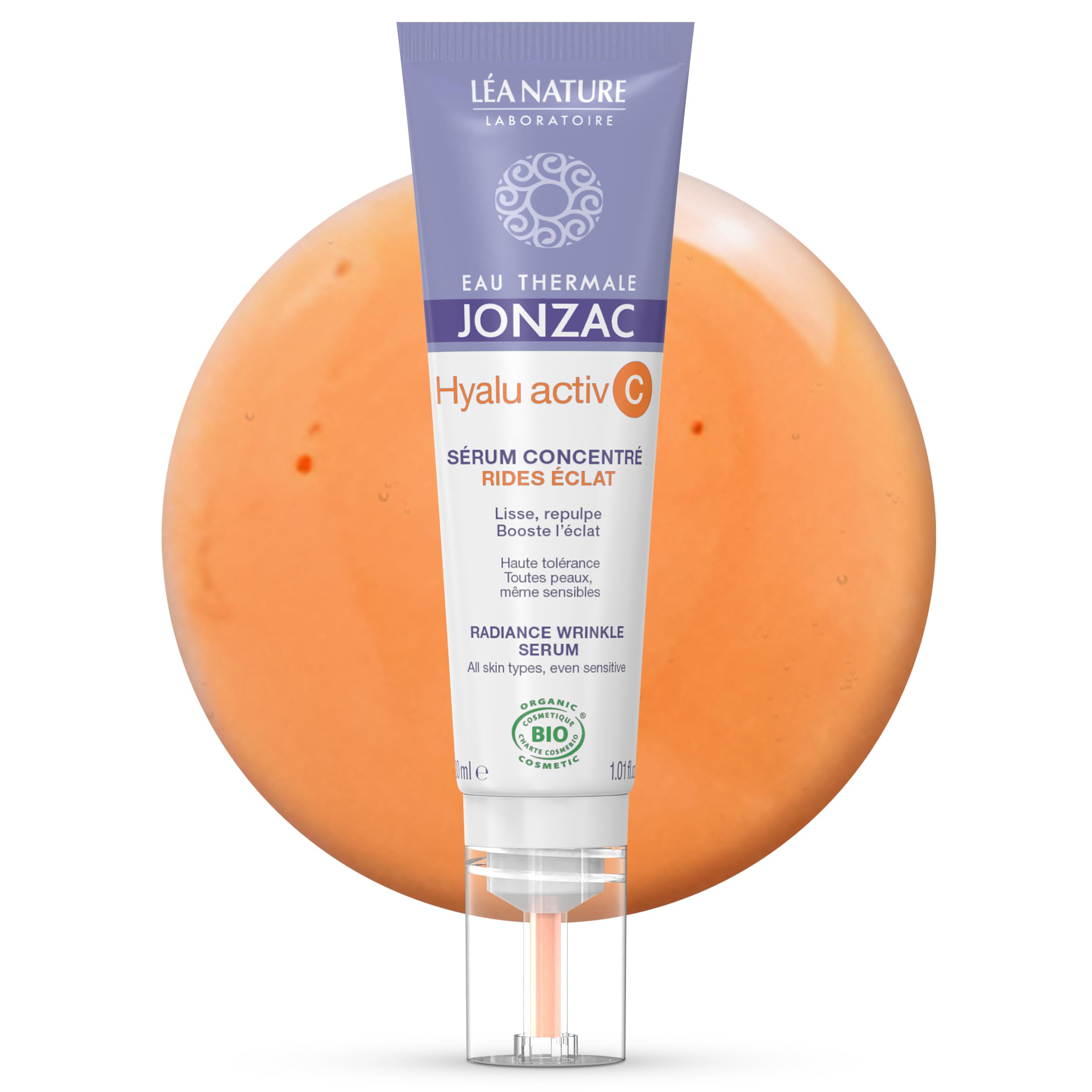 JONZAC Eau Thermale Hyalu Activ C Serum – Vitamin C 5x More Stable + Hyaluronic Acid for Face & Eyes