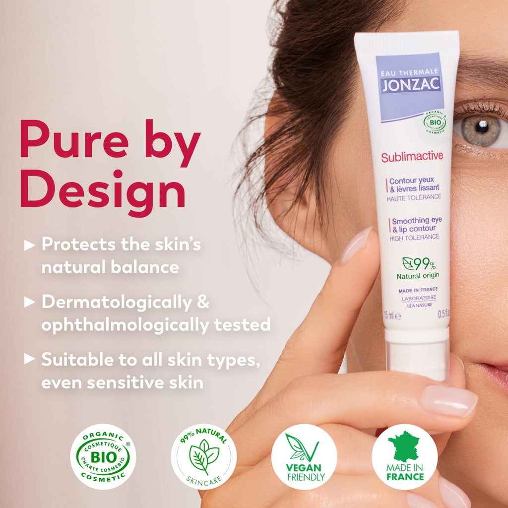 JONZAC Sublimactive Organic Eye & Lip Contour Cream – Anti-Aging, Hydration & Puffiness Reduction (0.5 fl oz)