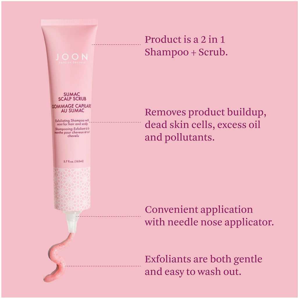 Joon Sumac Scalp Scrub Exfoliating Shampoo – 5.7 fl oz | Dual-Action, Color-Safe