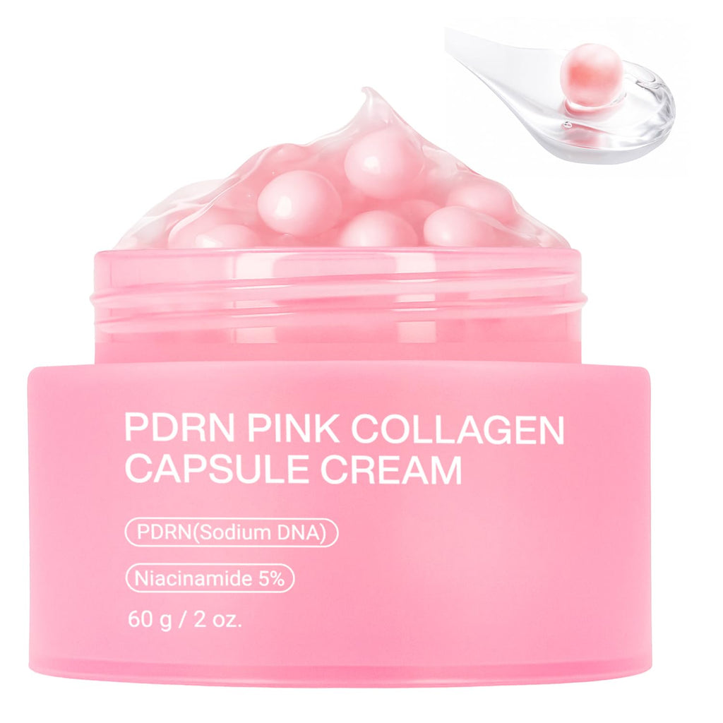Jorceray PDRN Pink Collagen Capsule Cream – Dual-Texture Barrier Repair Moisturizer with Salmon DNA & 5% Niacinamide | 2oz