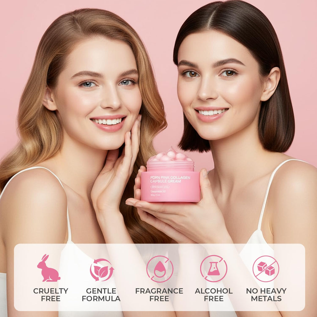 Jorceray PDRN Pink Collagen Capsule Cream – Dual-Texture Barrier Repair Moisturizer with Salmon DNA & 5% Niacinamide | 2oz