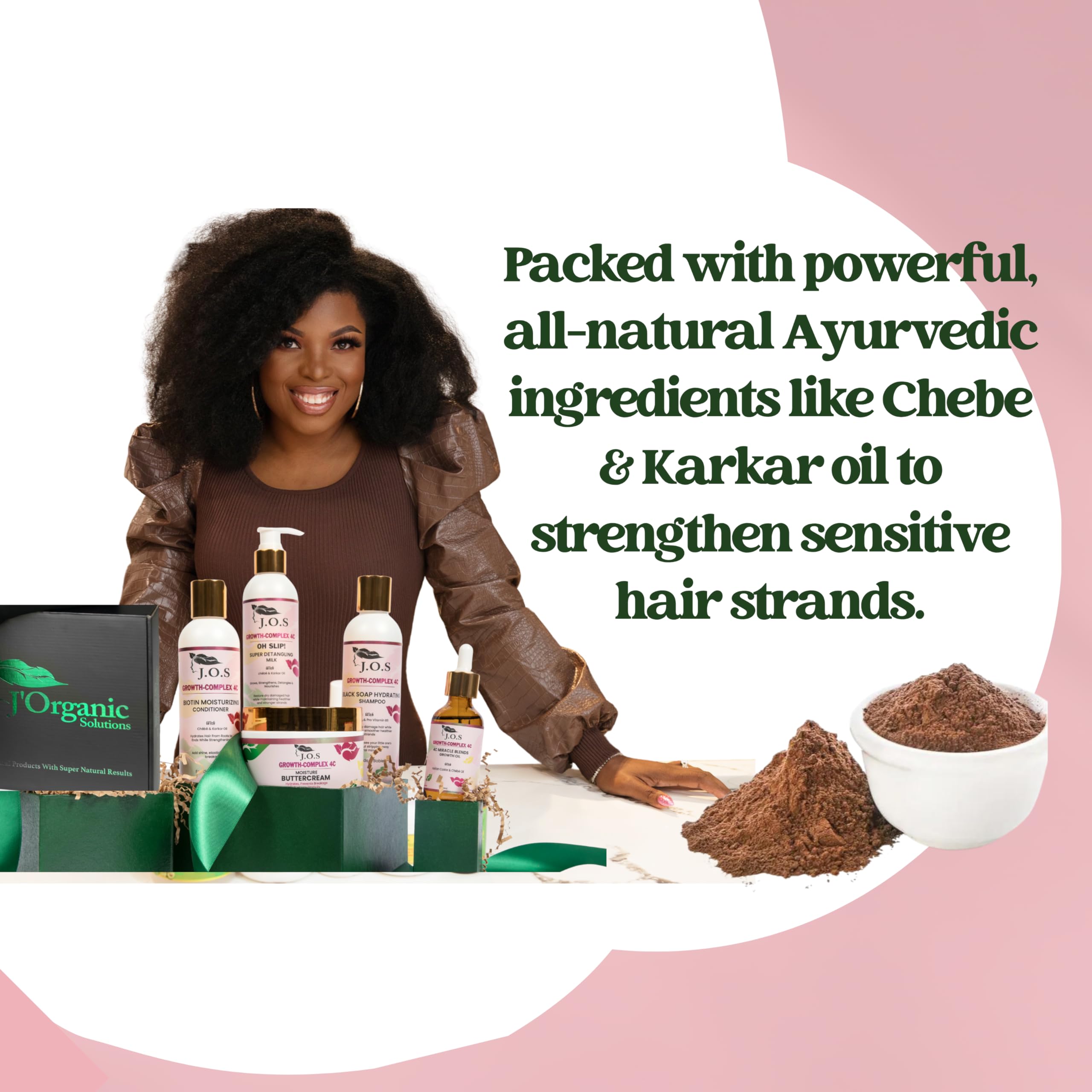 J'Organic Solutions Kid's 4C Hair Kit – Moisturizer, Growth Oil, Detangler, Shampoo & Conditioner