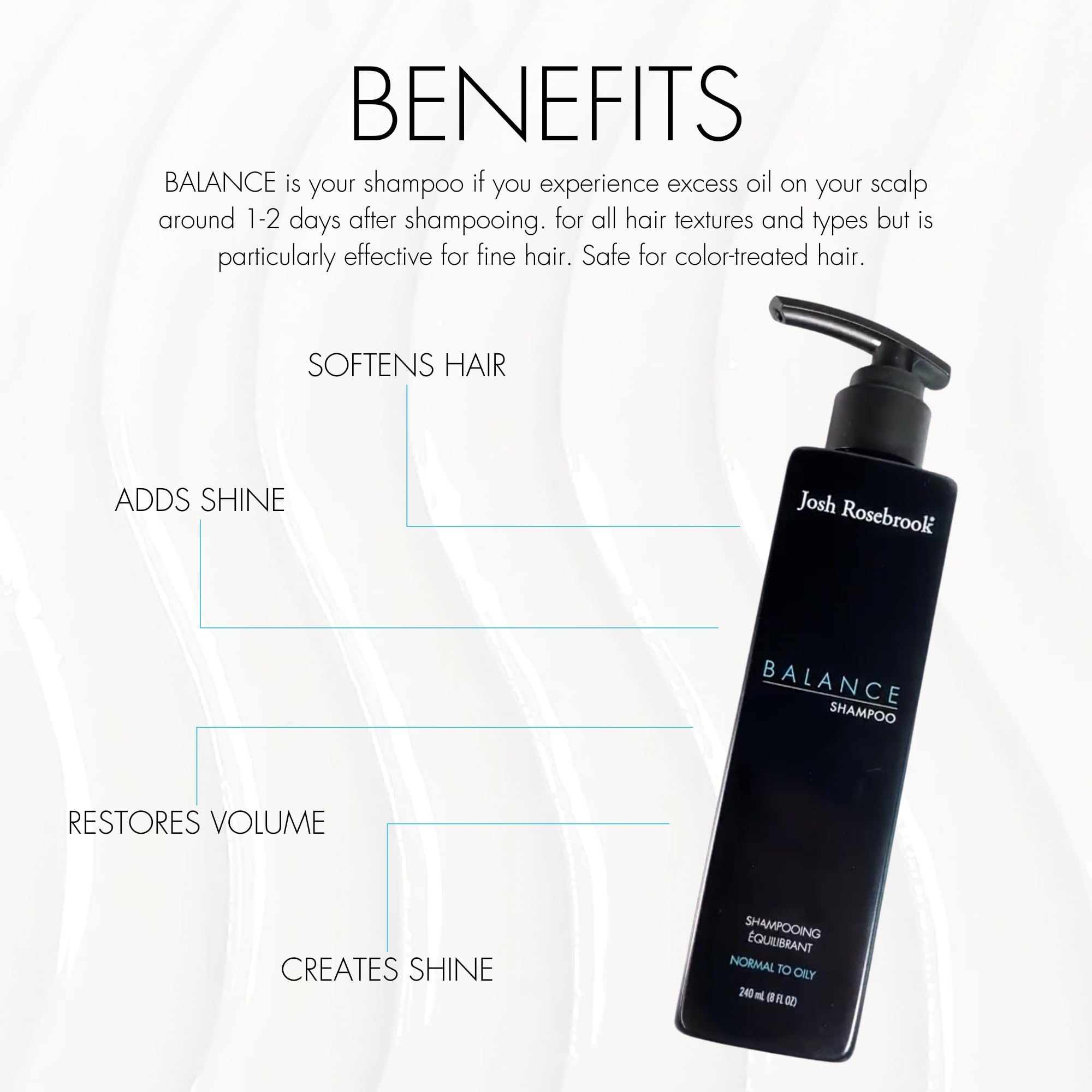Josh Rosebrook Balance Shampoo | All Hair Textures & Oily Scalp Balance – 240 mL
