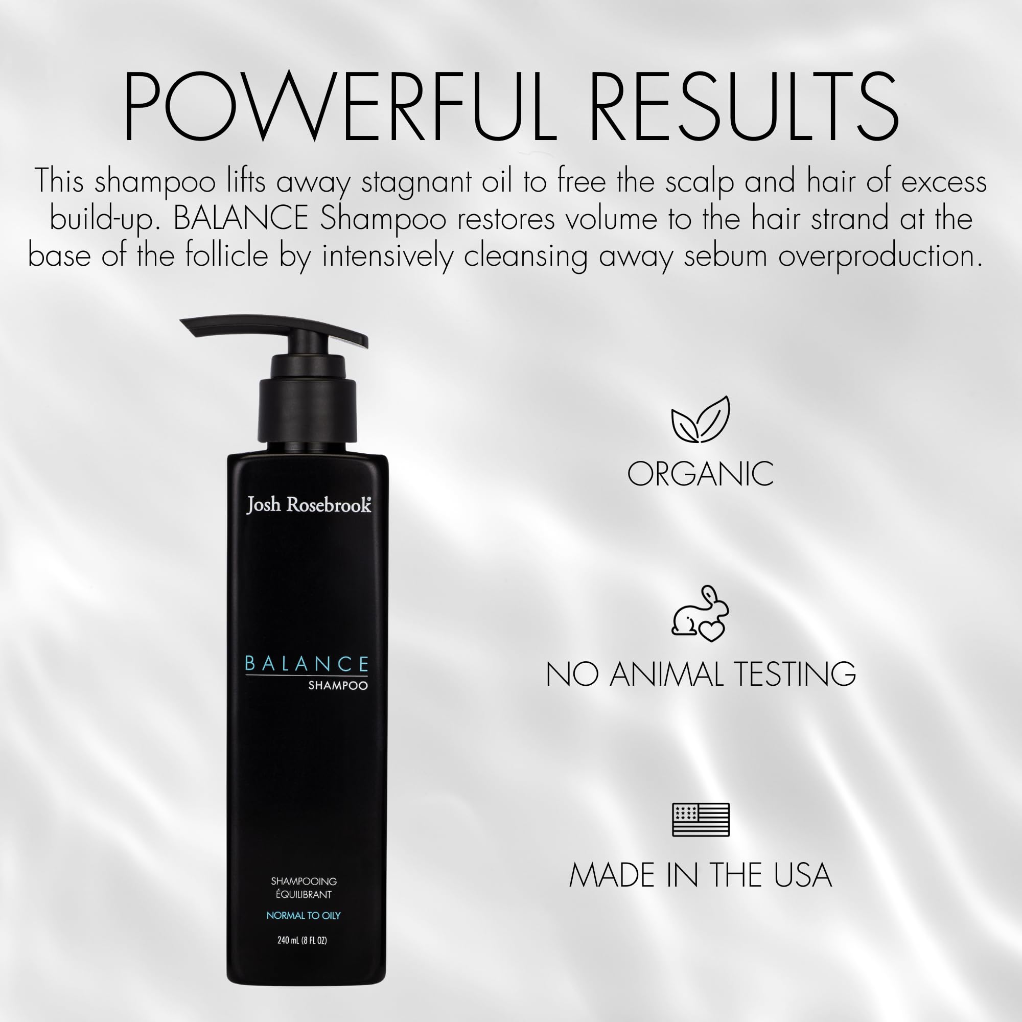 Josh Rosebrook Balance Shampoo | All Hair Textures & Oily Scalp Balance – 240 mL