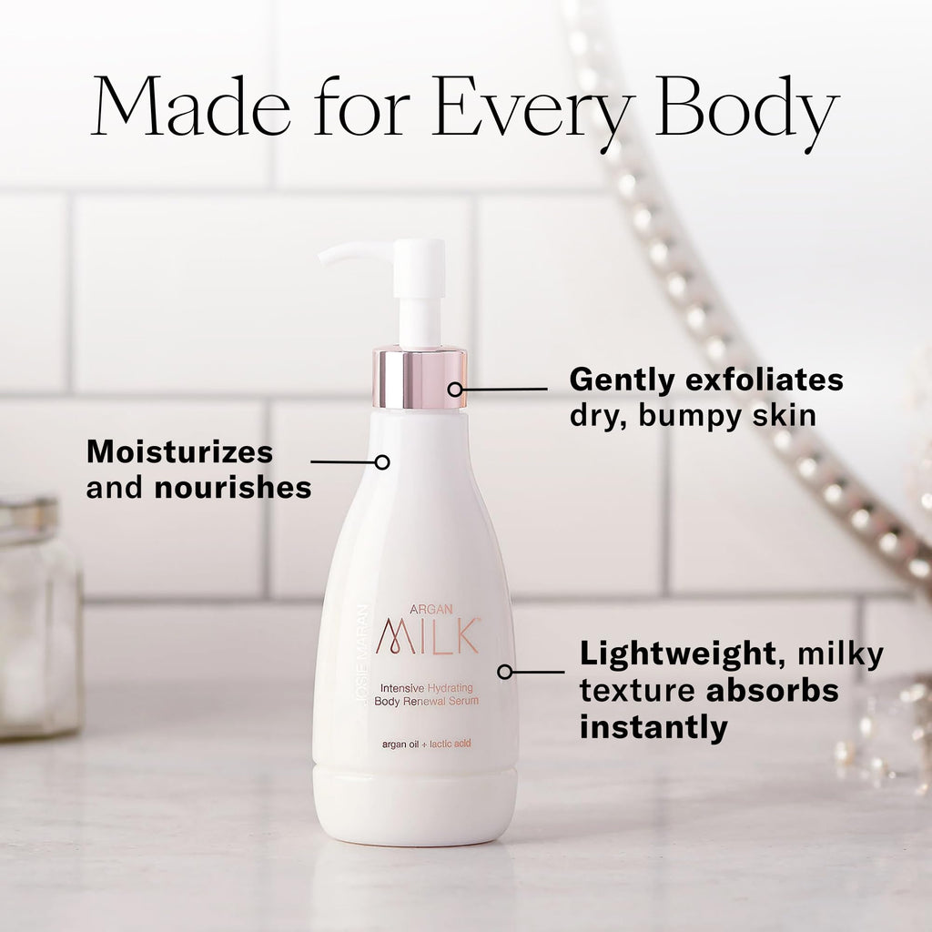 Josie Maran Argan Milk Body Serum | Deep Hydration with Argan Oil & Pineapple Enzymes (13.4 oz)