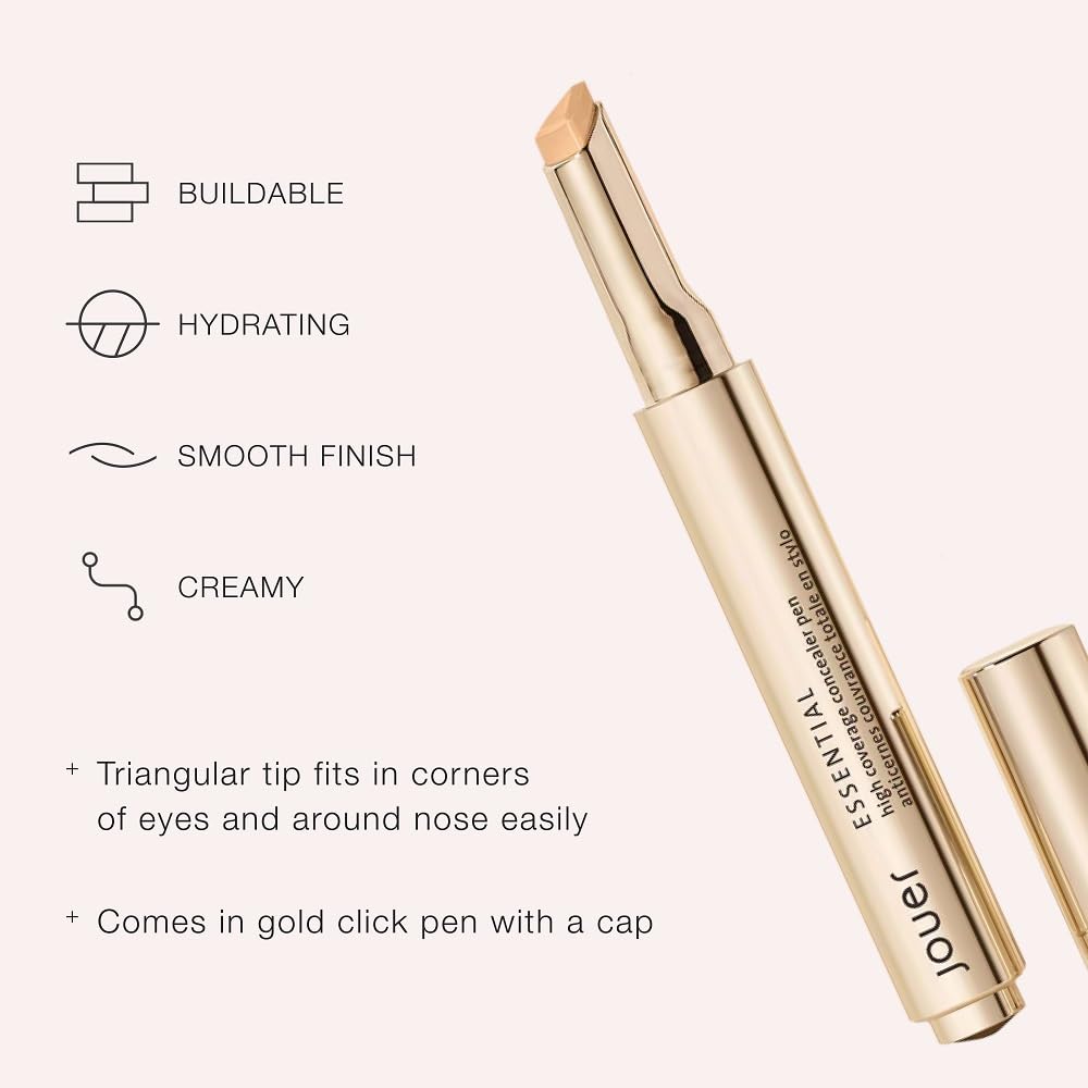 Jouer Essential High Coverage Crème Concealer Pen | Medium to Full Coverage | Clean, Vegan & Cruelty-Free
