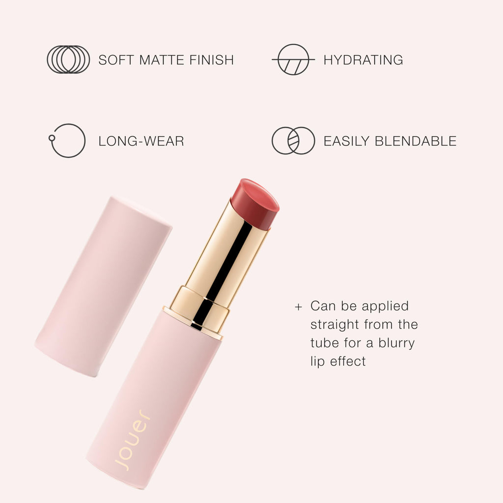 Jouer Demi-Matte Lip Balm – Hydrating Berry Tones with Jojoba Oil & Shea Butter | Holiday Collection