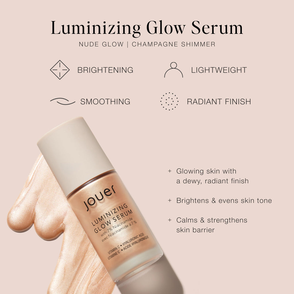 Jouer Luminizing Glow Drops for Face – Dewy Serum with Niacinamide, Hyaluronic Acid & Glycerin