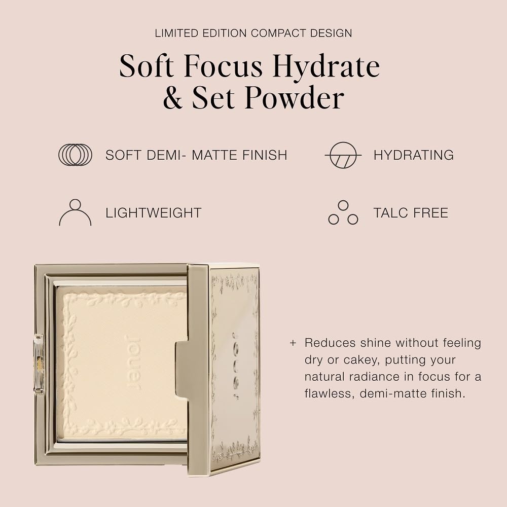Jouer Soft Focus Hydrate + Set Powder – Talc-Free, Vegan, Universal Translucent Finish