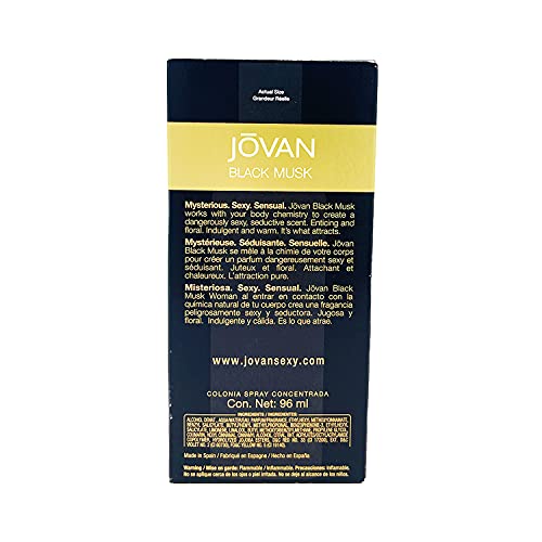 Jovan Black Must – 3.25 oz Cologne Concentrate Spray | Original Designer Fragrance