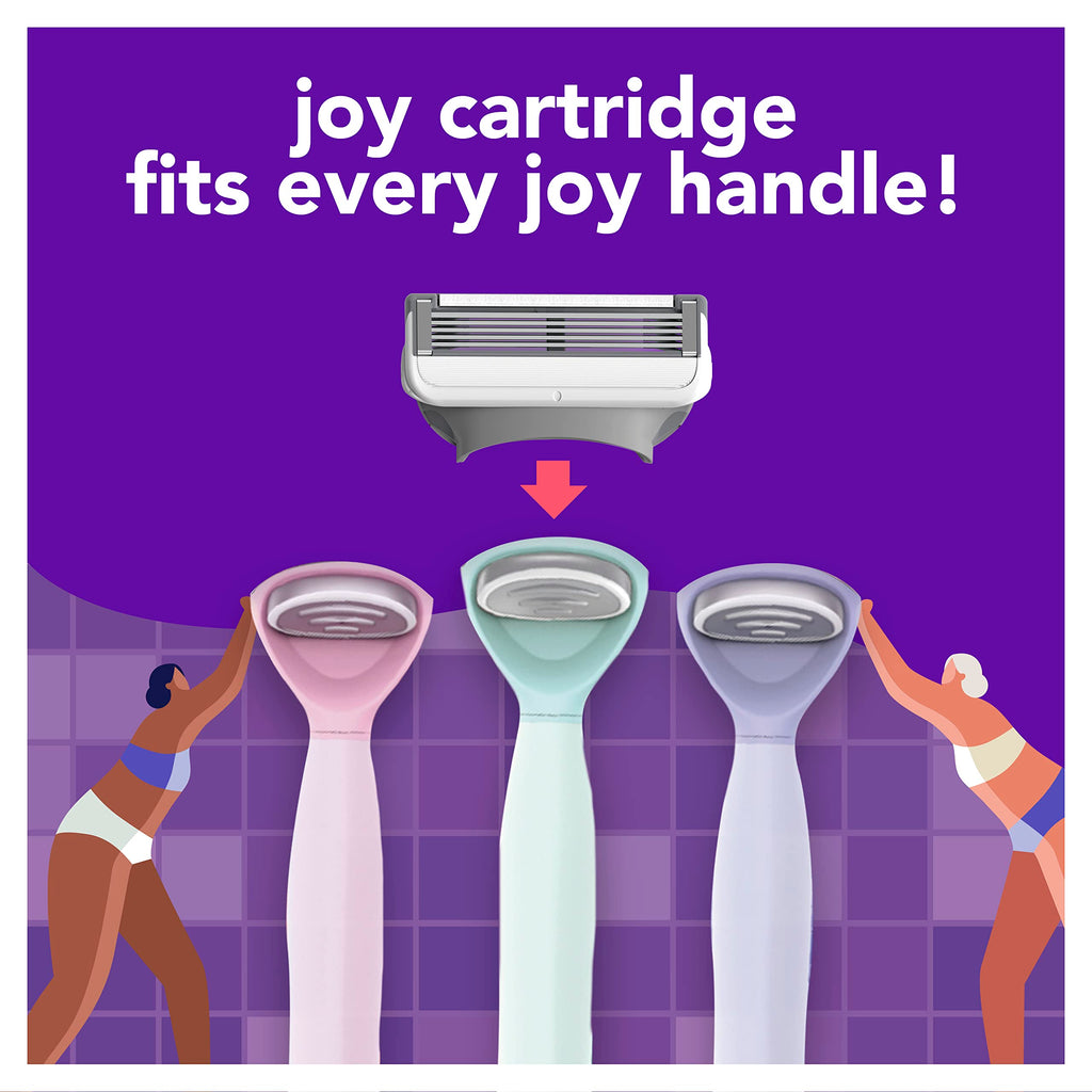 JOY Women’s Razor Blade Refills - 8 Count (Purple) with Lubrastrip