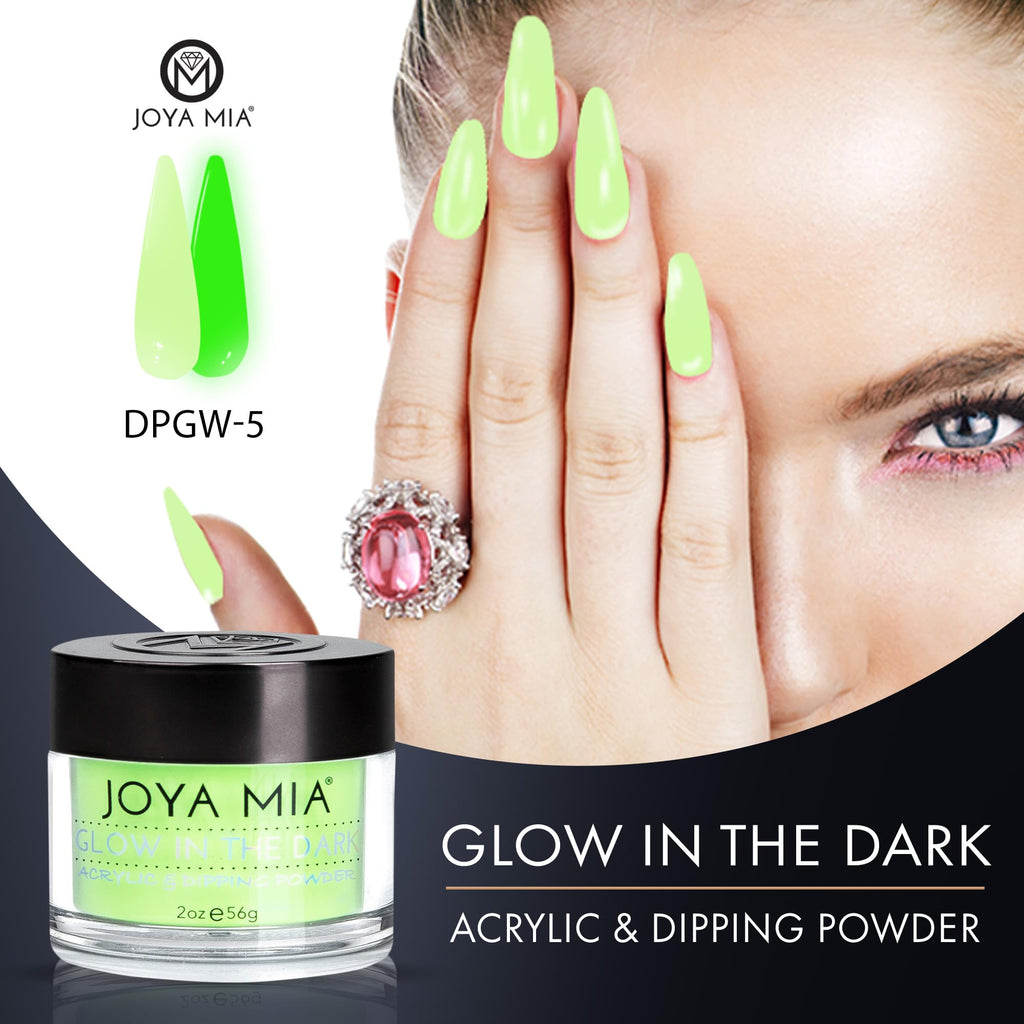 Joya Mia Glow-in-the-Dark Nail Powder – 12 Colors, 2 oz | Premium Acrylic Dip Powder