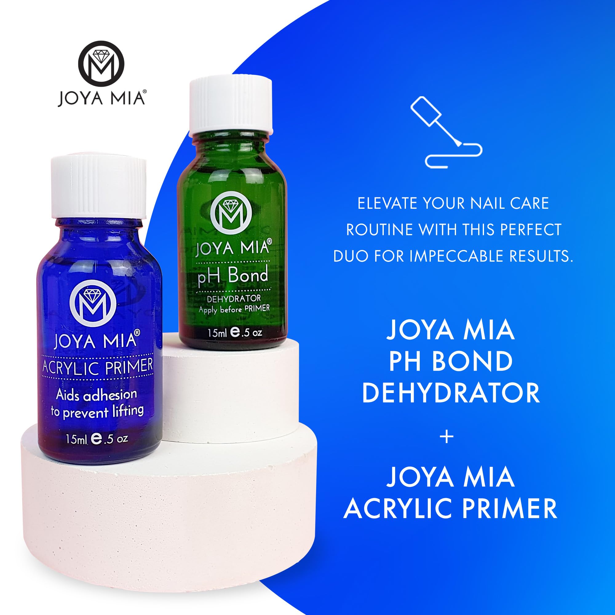 JOYA MIA pH Bond Nail Dehydrator & Primer Set — Acid-Free, Fast-Drying, Salon-Grade Prep for Gel & Acrylic