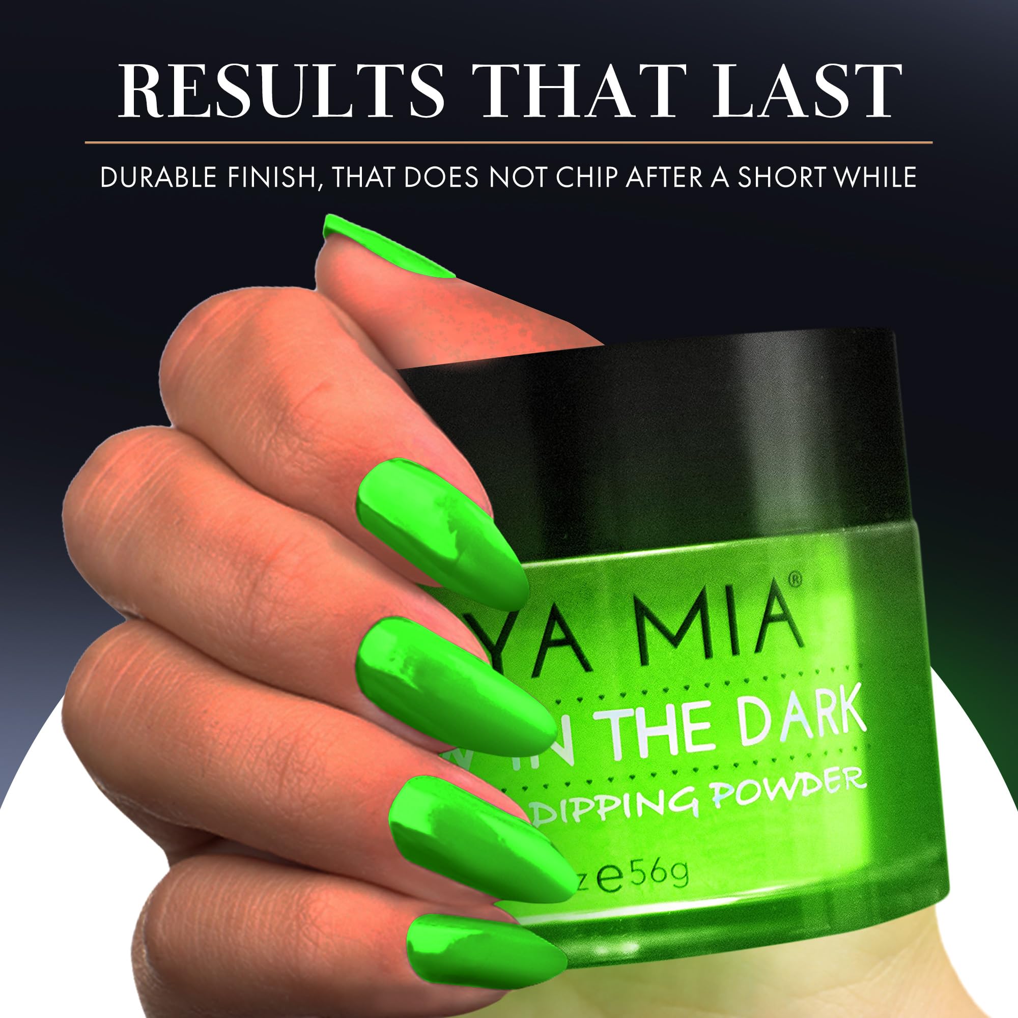 Joya Mia Glow-in-the-Dark Nail Powder – 12 Colors, 2 oz | Premium Acrylic Dip Powder