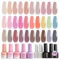 JR 35pcs Gel Nail Polish Set – 10ml, Same Color & Bottle | Base Coat, Top Coat, Matte Top | 60s LED/UV Cure