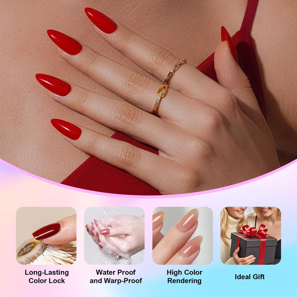 JR 35pcs 10ml Gel Nail Polish Set – Color-Matched Bottles, Base & Top Coats, Matte Finish
