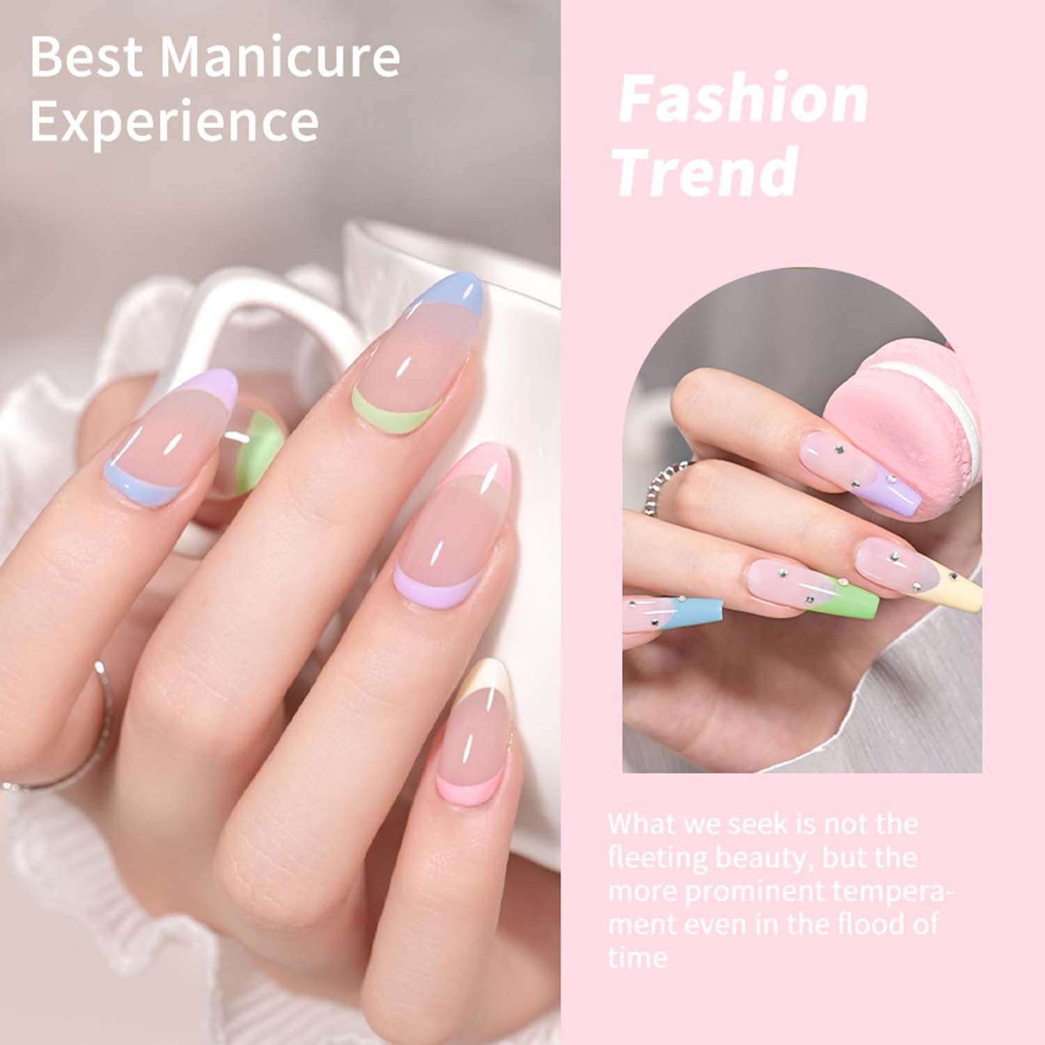 JR 9pcs 15ml Gel Nail Polish Set – Macaron Colors for Long-Lasting, Easy Soak-Off Manicures